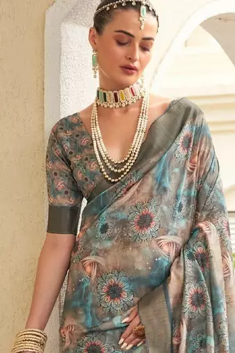 peach color dola silk blend beautiful fancy ceremonial saree