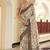 cream color dola silk blend beautiful fancy ceremonial saree
