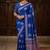 blue color crepe  saree with smart digital print