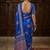 blue color crepe  saree with smart digital print