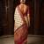 cream color crepe  saree with smart digital print