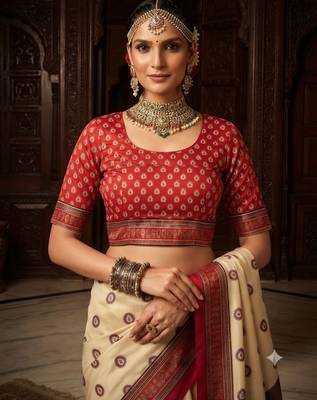 cream color crepe  saree with smart digital print 4