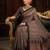 brown color crepe  saree with smart digital print