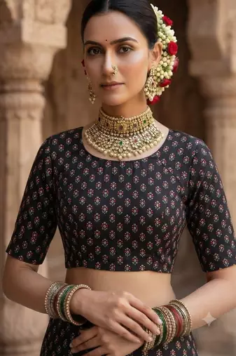 black color crepe  saree with smart digital print