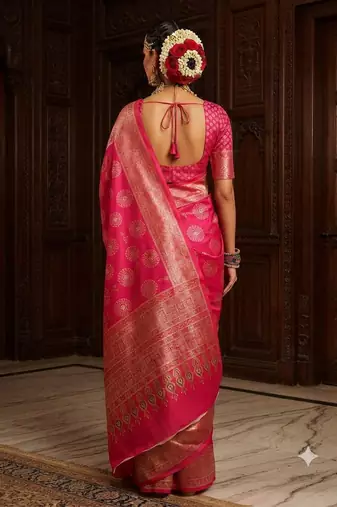 pink color crepe  saree with smart digital print