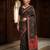 black color crepe  saree with smart digital print