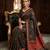 black color crepe  saree with smart digital print