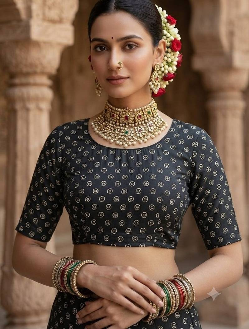black color crepe  saree with smart digital print