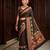 black color crepe  saree with smart digital print