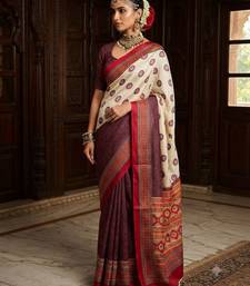 cream color crepe  saree with smart digital print