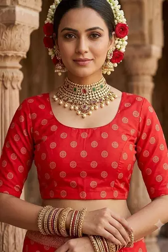 red color crepe  saree with smart digital print