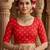 red color crepe  saree with smart digital print