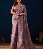 mauve color silk blend designer ready to wear saree