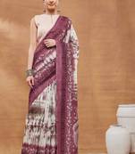 wine color silk blend designer ready to wear saree