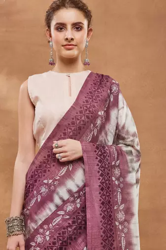 wine color silk blend designer ready to wear saree