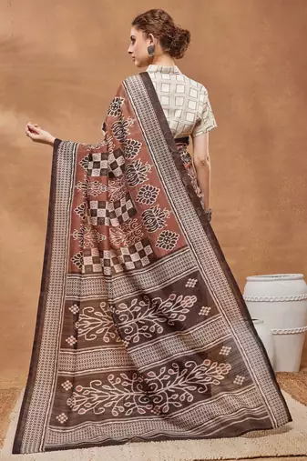 black color silk blend designer ready to wear saree