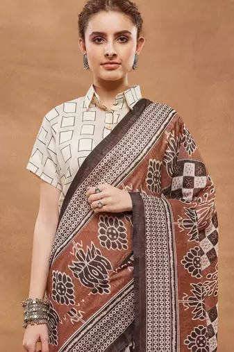 black color silk blend designer ready to wear saree