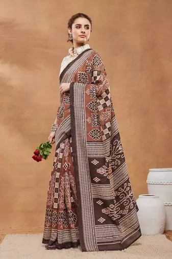 black color silk blend designer ready to wear saree