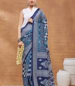 blue color silk blend designer ready to wear saree