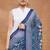 blue color silk blend designer ready to wear saree