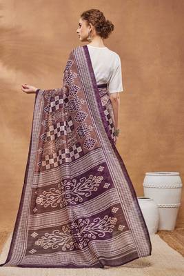 wine color silk blend designer ready to wear saree 2
