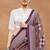 wine color silk blend designer ready to wear saree