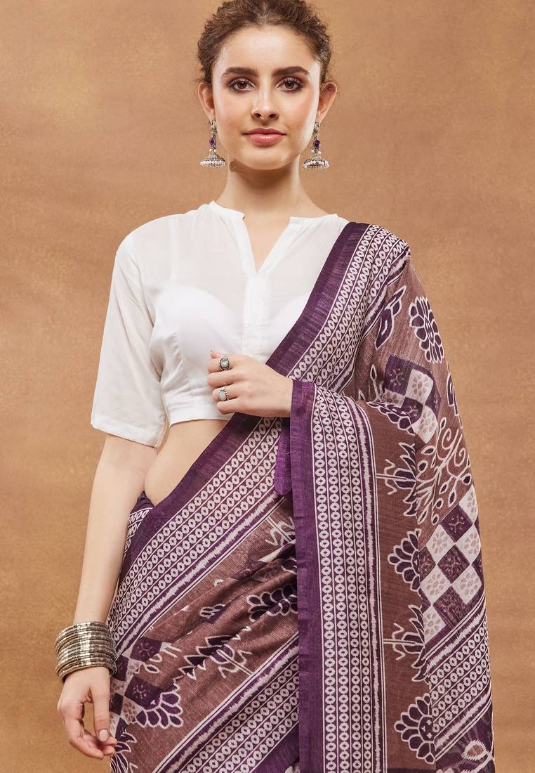wine color silk blend designer ready to wear saree
