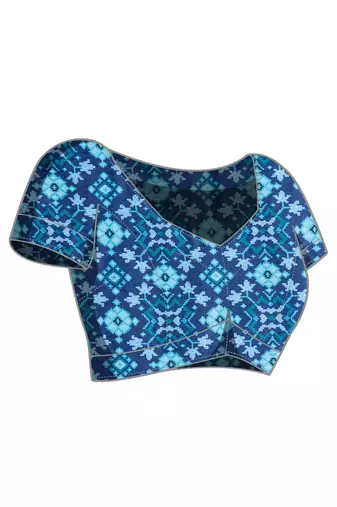 blue color tissue designer ready to wear saree
