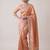 peach color smart and designer banarasi silk blend heavy wedding saree