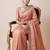 peach color smart and designer banarasi silk blend heavy wedding saree