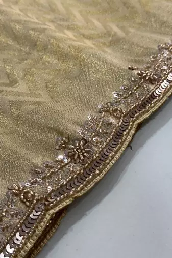 beige color smart and designer banarasi silk blend heavy wedding saree