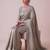 grey color smart and designer banarasi silk blend heavy wedding saree