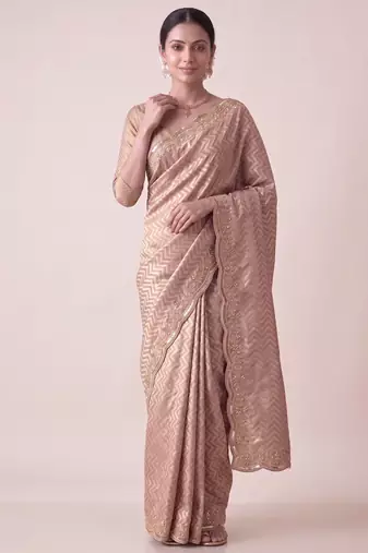 pink color smart and designer banarasi silk blend heavy wedding saree