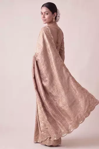 pink color smart and designer banarasi silk blend heavy wedding saree