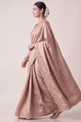 pink color smart and designer banarasi silk blend heavy wedding saree