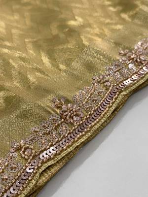 mustard color smart and designer banarasi silk blend heavy wedding saree 5
