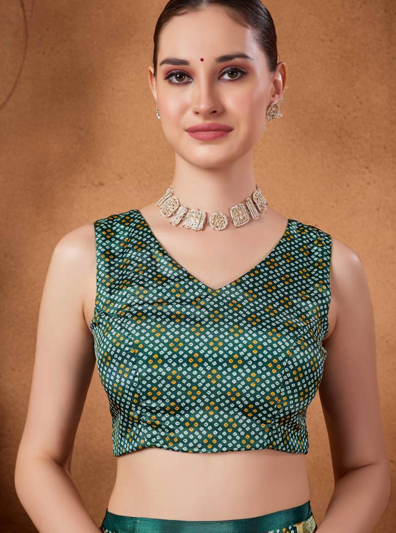 Multi colour beautiful satin ready to wear ethnic girlie saree