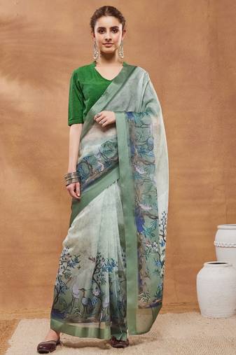 pista colour beautiful silk blend ready to wear ethnic girlie saree