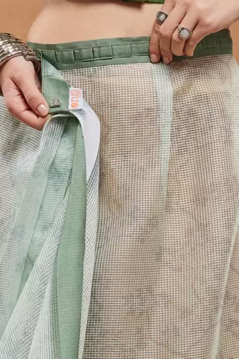 pista colour beautiful silk blend ready to wear ethnic girlie saree