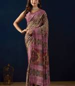 purple colour beautiful silk silk blend ready to wear ethnic girlie saree