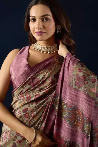 purple colour beautiful silk silk blend ready to wear ethnic girlie saree
