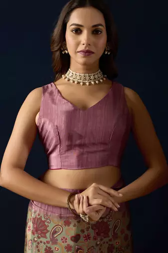 purple colour beautiful silk silk blend ready to wear ethnic girlie saree