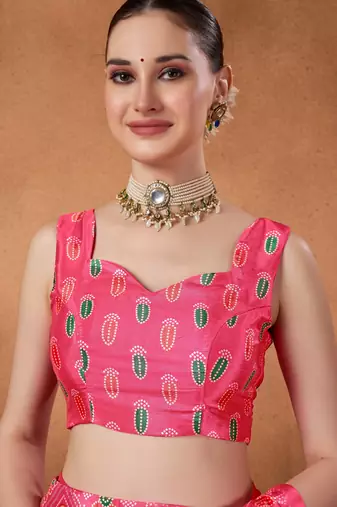 Pink colour beautiful satin ready to wear ethnic girlie saree
