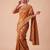 rust color banarasi silk blend saree for beautiful show stopper wedding looks
