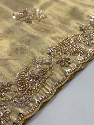 beige color banarasi silk blend saree for beautiful show stopper wedding looks 5