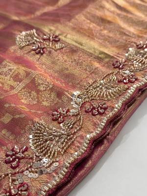 pink color banarasi silk blend saree for beautiful show stopper wedding looks 5