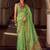 green color smart floral embroidered tissue saree for festive looks