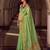 green color smart floral embroidered tissue saree for festive looks