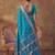 blue color beautiful woven designer soft silk blend saree for festive rich looks