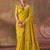 yellow color beautiful woven designer soft silk blend saree for festive rich looks